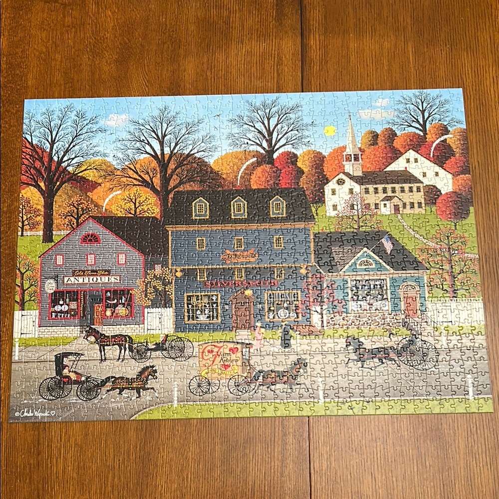 Charles Wysocki Scenic Village Jigsaw Puzzle Valley Farm Street